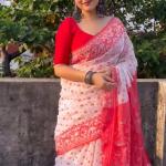 Skin Print Reshom Silk Sharee