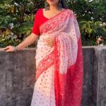 Skin Print Reshom Silk Sharee