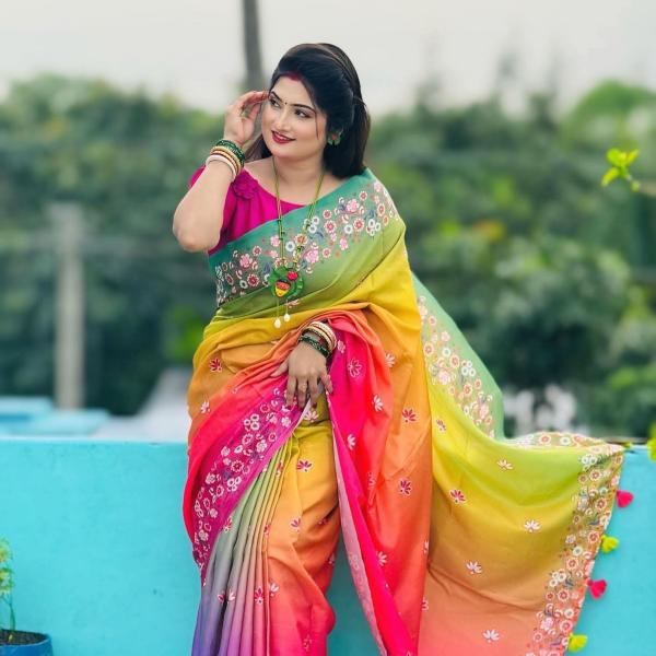 Stylish cotton share with blause pcs